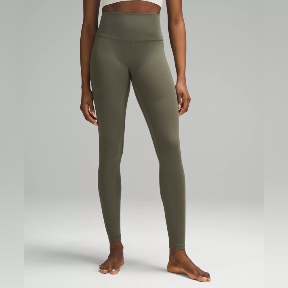 Lululemon Align High Rise 28’ leggings in Dark Olive